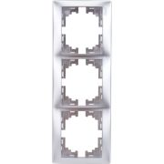 Рамка 3-м Mira горизонт. сер. метал. LEZARD 701-1000-148