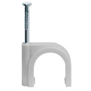 Скоба крепежная круглая с гвоздем d10мм NCR-10-50 пластик. (уп.50шт) Navigator 71071