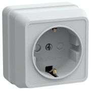 Розетка 1-м ОП Октава РСш20-3-ОБ 16А IP20 с заземл. защ. шторки бел. GENERICA ERO14-K01-16-DC