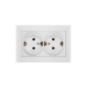 Розетка 2-м СП Бриллиант 16А IP20 с заземл. бел. UNIVersal 7947533