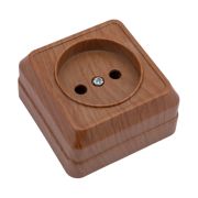 Розетка 1-м ОП Октава 10А IP20 без заземл. дуб GENERICA ERO10-K04-10-DC