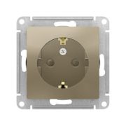 Розетка 1-м СП AtlasDesign 16А IP20 с заземл. защ. шторки механизм шампань SE ATN000545