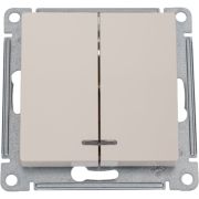 Выключатель 2-кл. СП AtlasDesign 10А IP20 (сх. 5а) 10AX с подсветкой механизм беж. SE ATN000253