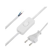 Шнур сетевой 1.8м с выключателем ШВВП 2х0.75 бел. Rexant 11-1133