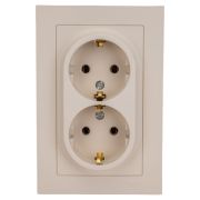 Розетка 2-м. AtlasDesign 16А с заземл. в сборе песочн. SE ATN001224