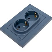 Розетка 2-м СП AtlasDesign 16А IP20 с заземл. защ. шторки в сборе грифель SE ATN000726