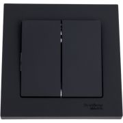 Выключатель 2-кл. СП AtlasDesign 10А IP20 (сх. 5) 10AX в сборе карбон SE ATN001052