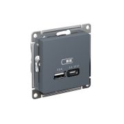 Розетка USB AtlasDesign тип A+C 45Вт QC PD высокоскор. ЗУ механизм грифель SE ATN000729