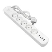 Удлинитель 5х1.5м IP20 2USB 2.4А+2type-C LUX 1.5кв.мм EKF UBA-LUX-515-TC