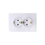 Розетка 2-м СП OSEN с заземл. ПБТ механизм бел. LEZARD 743-0200-127B